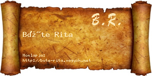 Büte Rita névjegykártya
